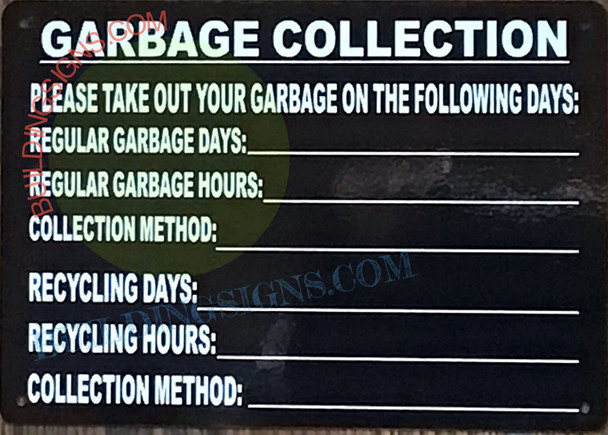 SIGN Garbage Collection Days- HPD Sign