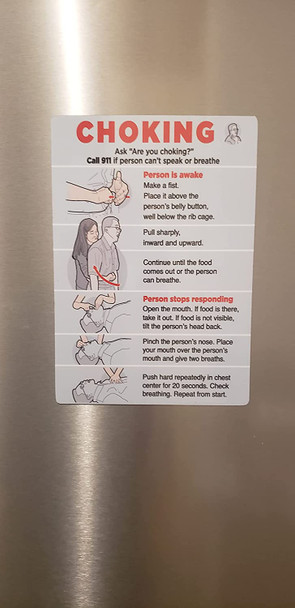 Restaurant Choking Magnet Signage and Restaurant food allergies Magnet poster