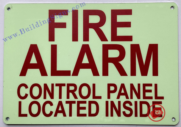 Photoluminescent FIRE ALARM CONTROL PANEL LOCATED INSIDE