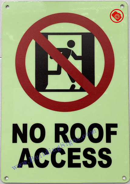 Photoluminescent NO ROOF ACCESS WITH IMAGE