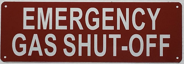 EMERGENCY GAS SHUT-OFF SIGN