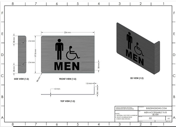 MEN ACCESSIBLE RESTROOM PROJECTION Signage