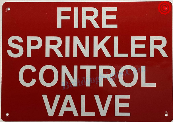 Fire Sprinkler Control Valve Signage