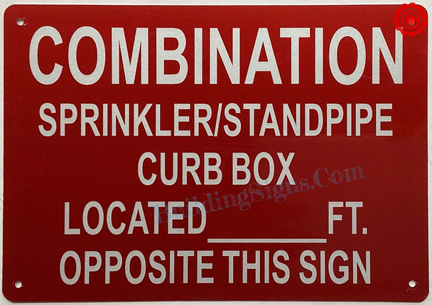 COMBINATION SPRINKLER STANDPIPE CURB BOX LOCATED FEET OPPOSITE THIS