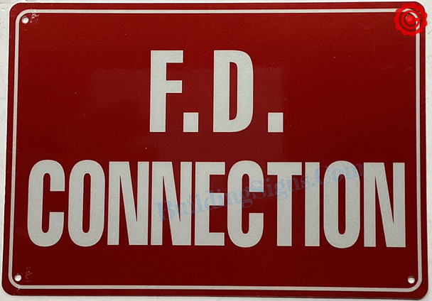 F.D CONNECTION SIGN - FIRE DEPARTMENT CONNECTION SIGN