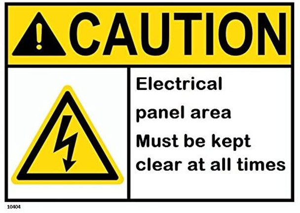 Caution Electrical panel area must be