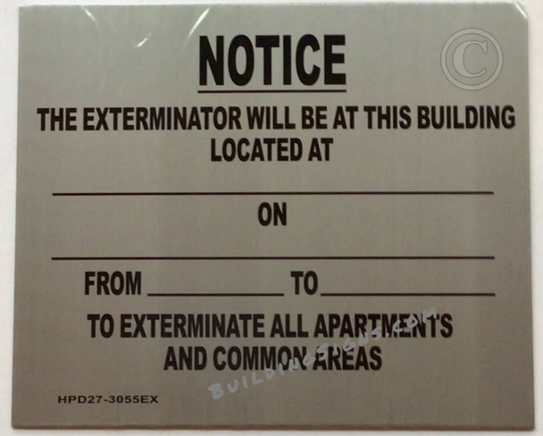 BUILDING EXTERMINATOR NOTICE