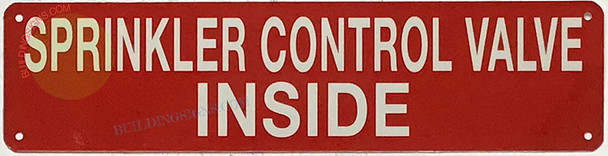 SPRINKLER CONTROL VALVE INSIDE Signage - FACP Signage Fire Safety Sig