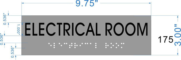 ELECTRICAL ROOM SIGN- BRAILLE-STAINLESS STEEL