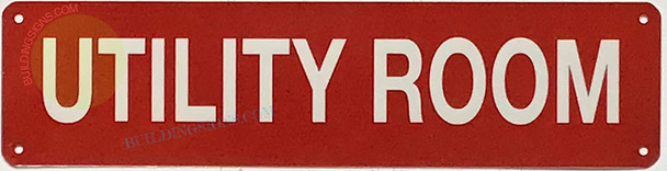 UTILITY ROOM Signage, Fire Safety Signage