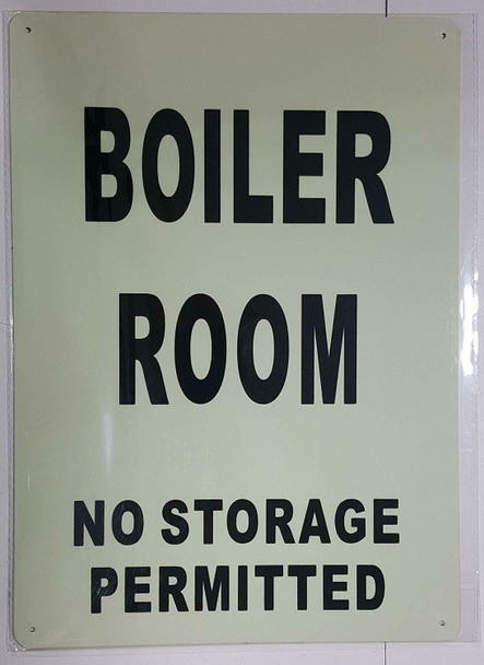 BOILER ROOM NO STORAGE PERMITTED SIGN