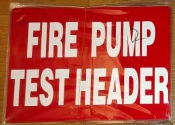 FIRE PUMP TEST HEADER Signage