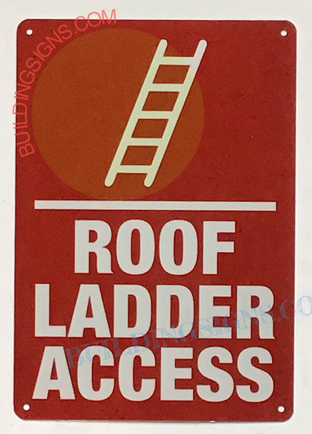 ROOF Ladder Access Signage - Vertical View