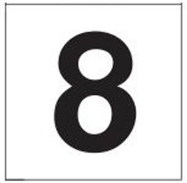 PHOTOLUMINESCENT DOOR NUMBER 8 SIGN HEAVY DUTY / GLOW IN THE DARK "DOOR NUMBER" SIGN HEAVY DUTY