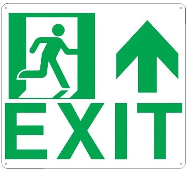 PHOTOLUMINESCENT EXIT SIGN HEAVY DUTY / GLOW IN THE DARK "EXIT" SIGN HEAVY DUTY