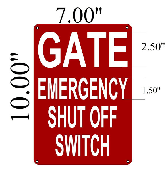 Gate Emergency Shut Off Switch Sign