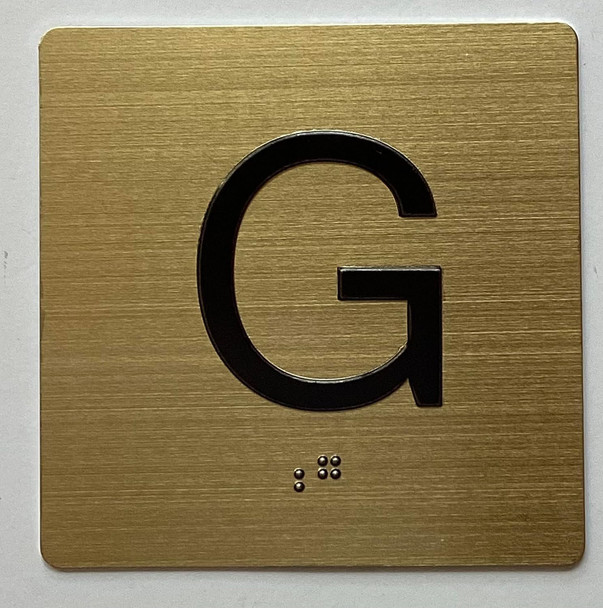 G Elevator Jamb Plate  With Braille and raised number-Elevator GROUND floor number   - The sensation line