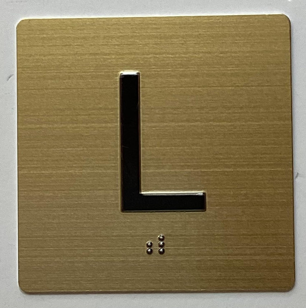 L Elevator Jamb Plate sign With Braille and raised number-Elevator LOBBY floor number sign  - The sensation line