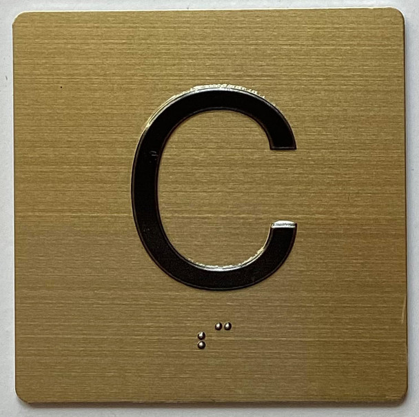 C Elevator Jamb Plate sign With Braille and raised number-Elevator CELLAR floor number sign  - The sensation line
