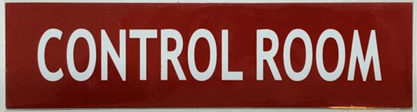 CONTROL ROOM SIGN - RED (ALUMINUM