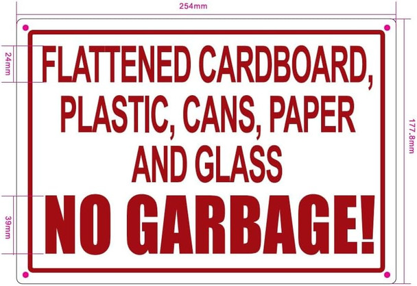 Flattened Cardboard Plastic Cans Paper And Glass No Garbage
