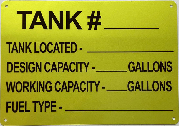 Tank #  -Tank Number
