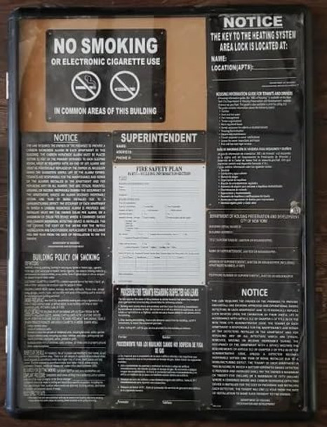 Black Lockable Notice Board Tamperproof Enclosed Display Board for Home Office School