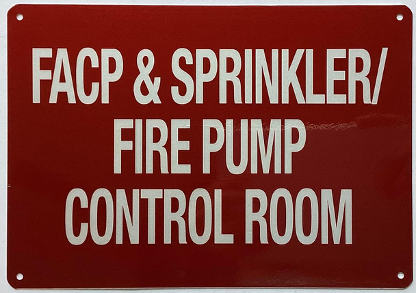 Facp And Sprinkler Fire Pump Control Room Signage