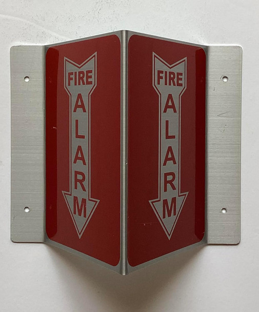 Corridor FIRE ALARM ARROW DOWN Signage-FIRE ALARM ARROW DOWN Hallway Signage -le couloir Line