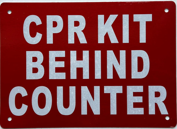 CPR KIT BEHIND COUNTER  Sign