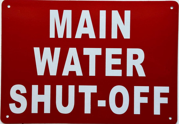 Signage  MAIN WATER SHUT-OFF