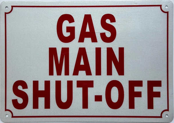 GAS MAIN SHUT-OFF  Sign