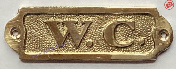 Brass W.C.  - Brass Restroom -Brass Door  Sign