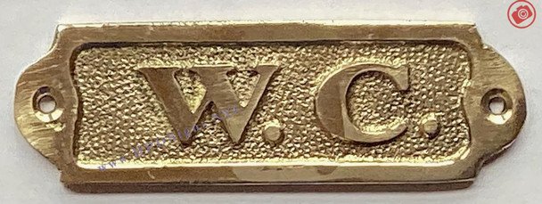 Sign Brass W.C.  - Brass Restroom -Brass Door