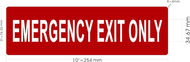 Sign EMERGENCY EXIT ONLY decal Sticker