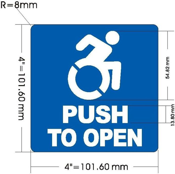 PUSH TO OPEN Decal Sticker Signage