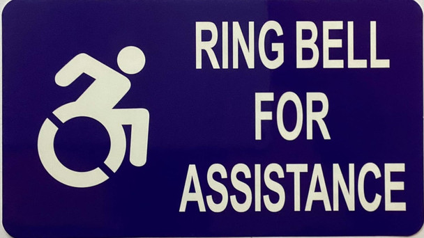 Signage   RING BELL FOR ASSISTANCE Decal Sticker