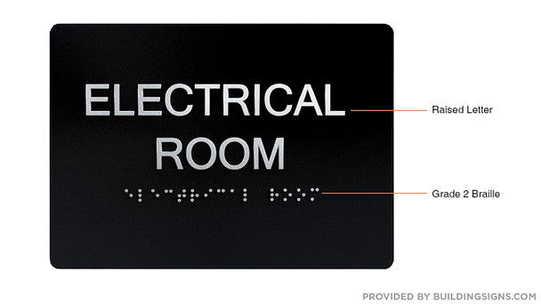 Electrical Room Sign Black