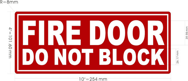 Sign FIRE DOOR DO NOT BLOCK Decal Sticker