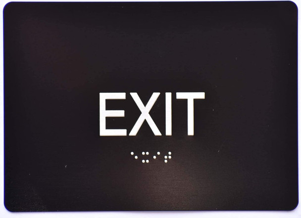 EXIT  with braille and raised letters