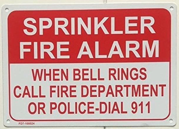 SPRINKLER FIRE ALARM WHEN BELL RINGS
