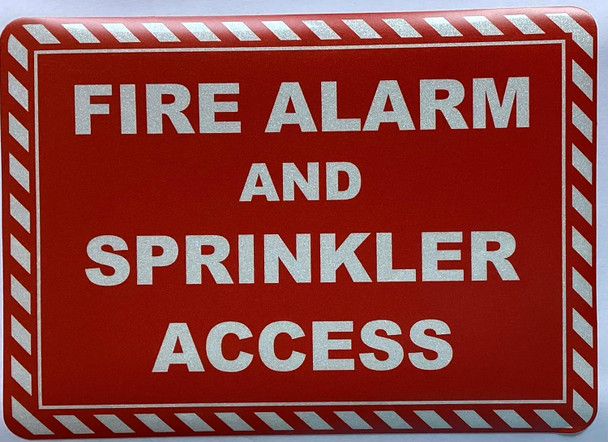 FIRE ALARM AND SPRINKLER ACCESS Decal/STICKER Signage