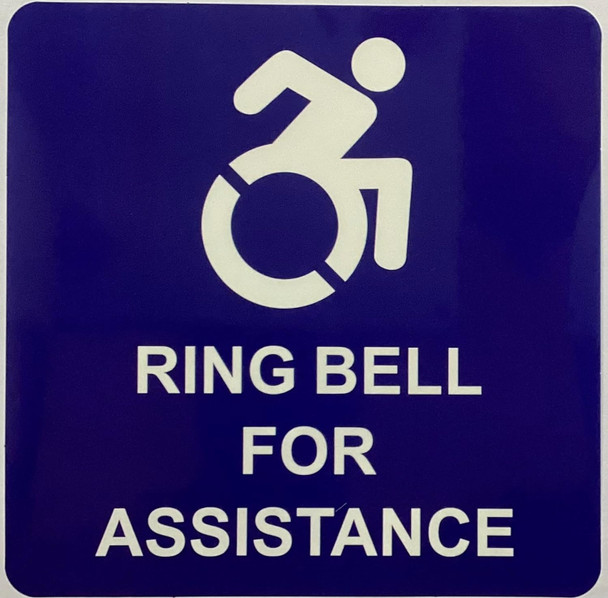 RING BELL FOR ASSISTANCE STICKER/DECAL Sign