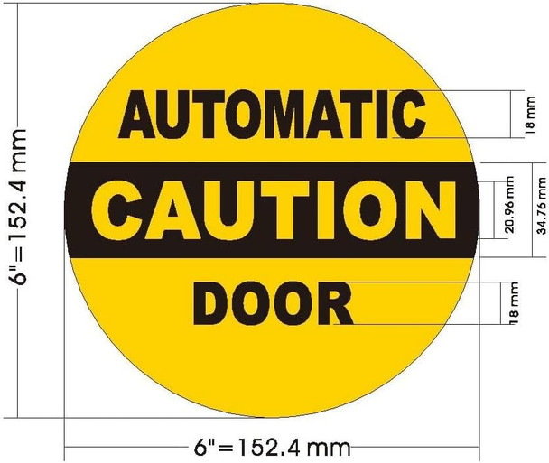 Sign CAUTION AUTOMATIC DOOR STICKER/DECAL