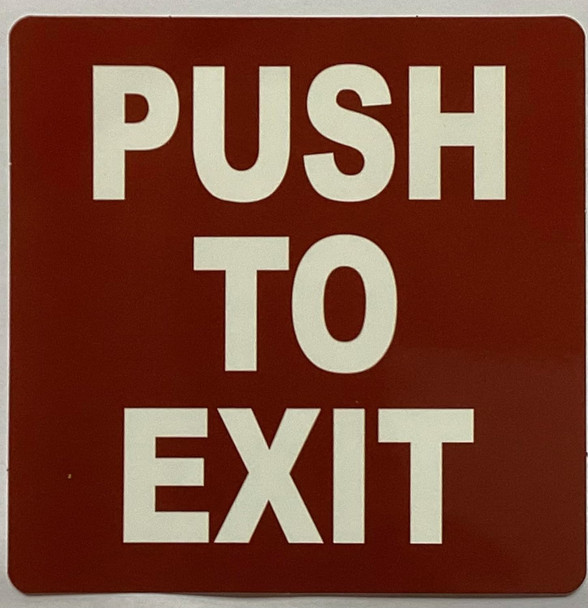 Sign Push to EXIT Sticker/Decal