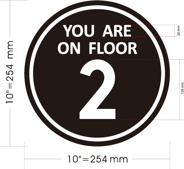 Sign YOU ARE ON FLOOR 2 STICKER/DECAL