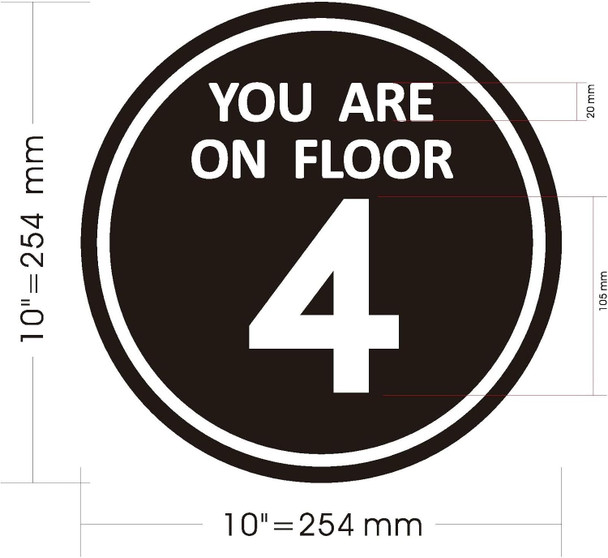 Sign You are ON Floor 4 Sticker/Decal