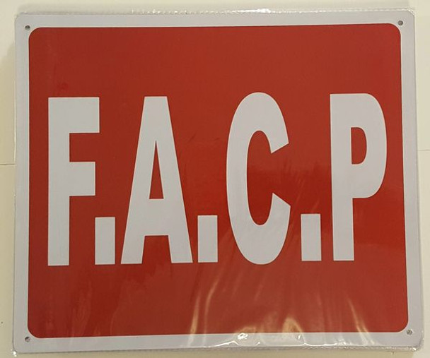 SIGNS FACP SIGN- REFLECTIVE !!! RED, (ALUMINUM