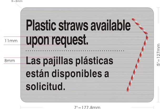 RESTURANT PLASTIC STRAWS AVAILABLE UPON REQUEST  NYC New York City food service establishments Signage