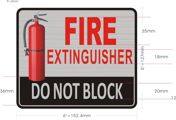 FIRE EXTINGUISHER DO NOT BLOCK SILVER  Signage